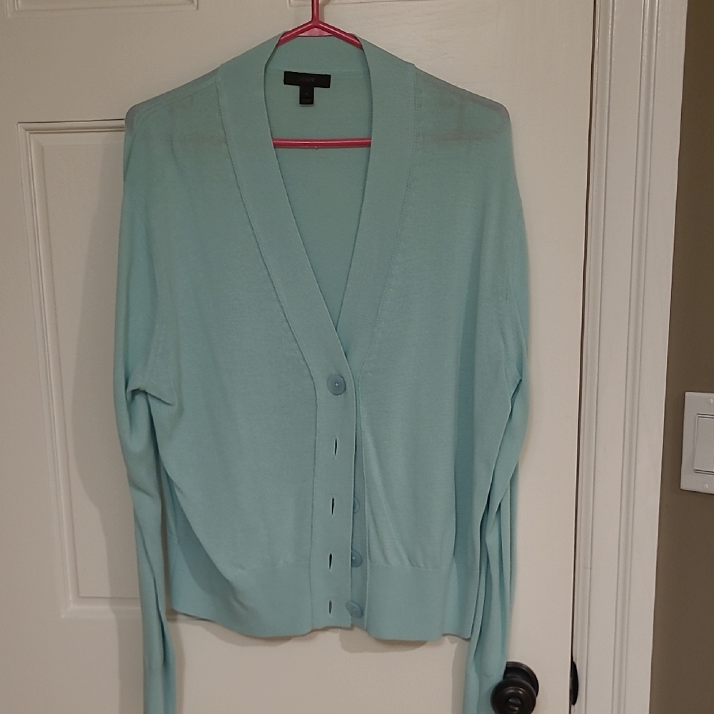 J Crew Women's Light Green Cardigan Sweater, Sz XL
